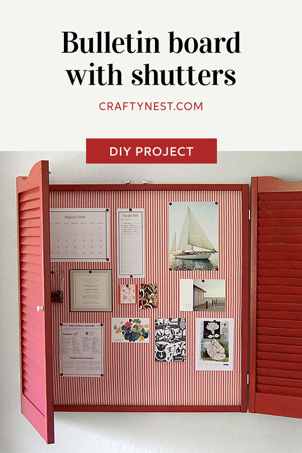 pinterest-diy-bulletin-board-with-shutters-crafty-nest Crafty Nest bulletin board with shutters Pinterest photo