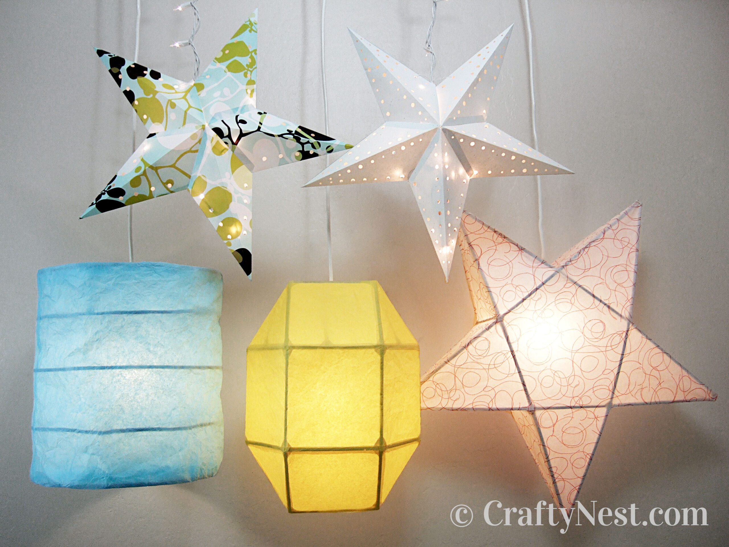 hero-spring-2011-craft-workshops-crafty-nest Handmade paper lanterns of different shapes, photo
