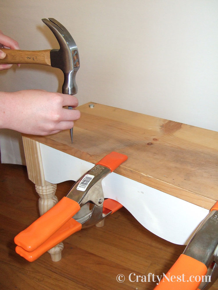 DSCF1418-plain-bookshelf-fancy-china-cabinet-crafty-nest Nail the skirt into place, photo