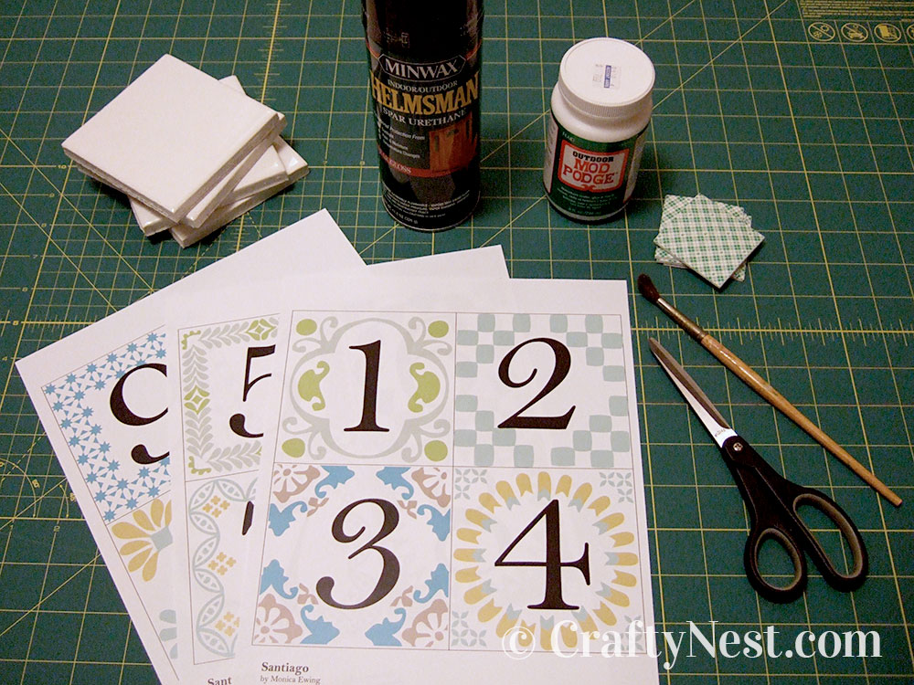 DSCF5930-house-number-tiles-crafty-nest Supplies for making the house number tiles, photo