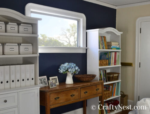 DIY navy blue feature wall