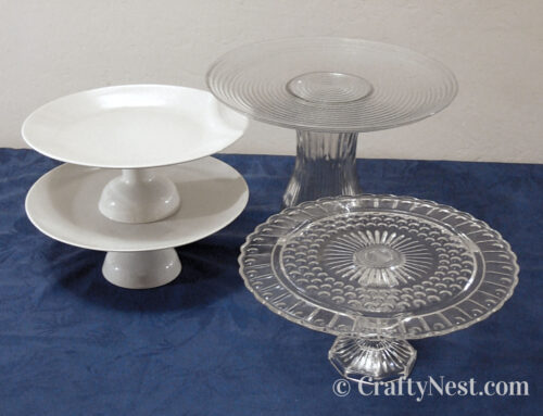 Repurposed dishes = DIY cake stands