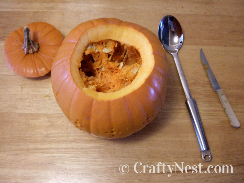 carving-diy-pumpkins-carved-with-a-drill-crafty-nest Carve the lid and scoop out the pumpkin, photo