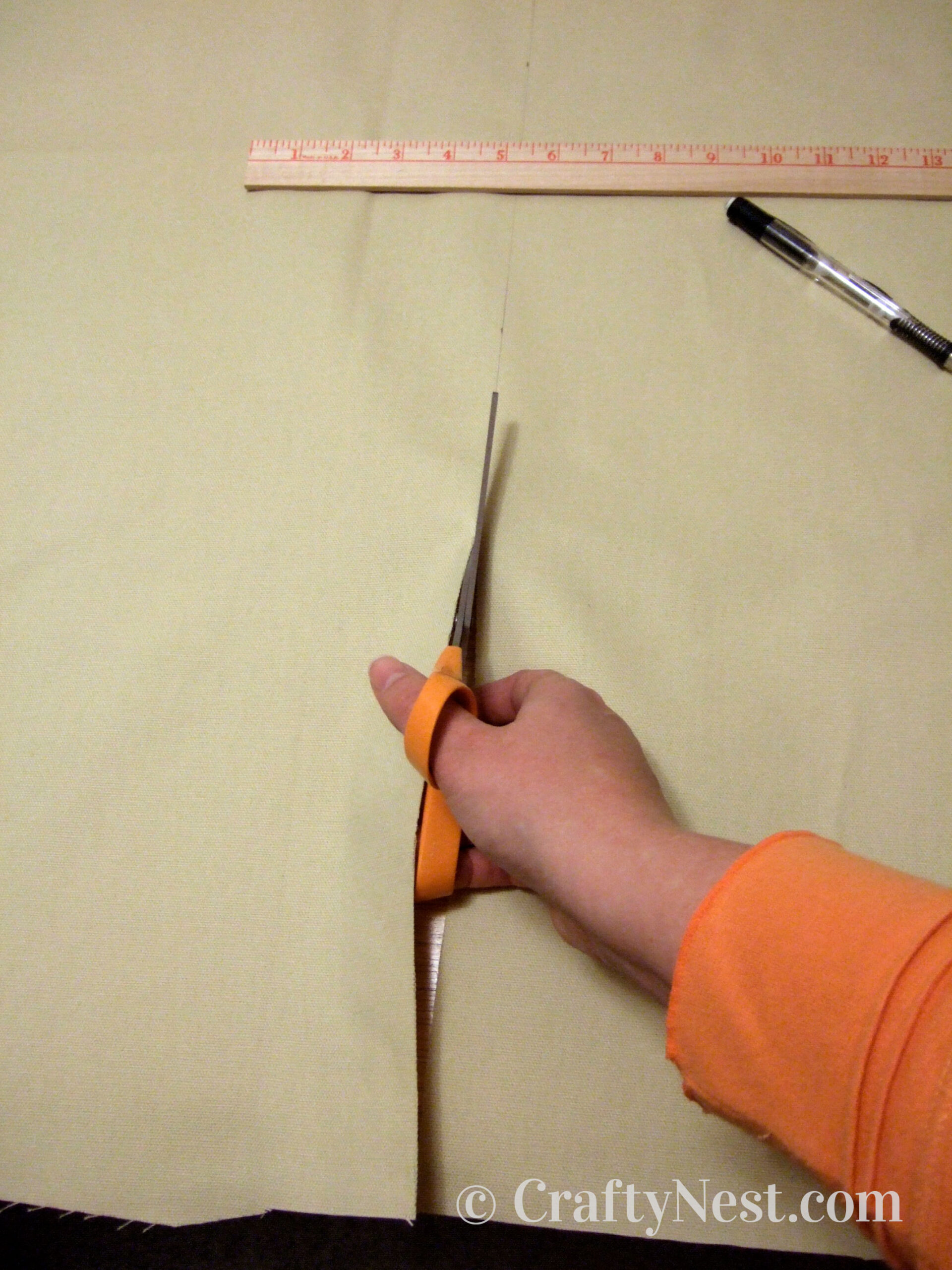 cut-fabric-diy-postcard-collage-crafty-nest Cutting the fabric, photo