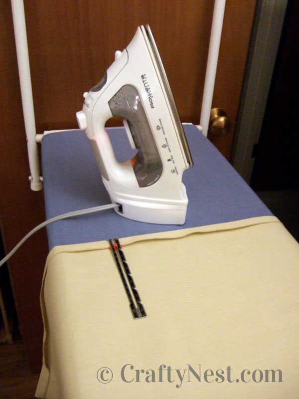 iron-fabric-diy-postcard-collage-crafty-nest Ironing the seam flat, photo