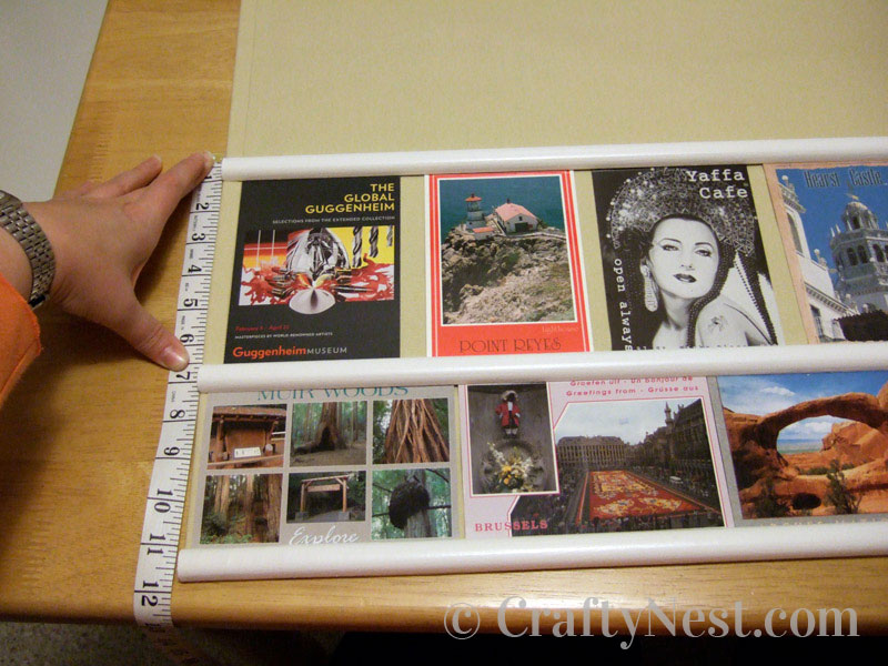 measure2-diy-postcard-collage-crafty-nest Measuring the second row of postcards, photo
