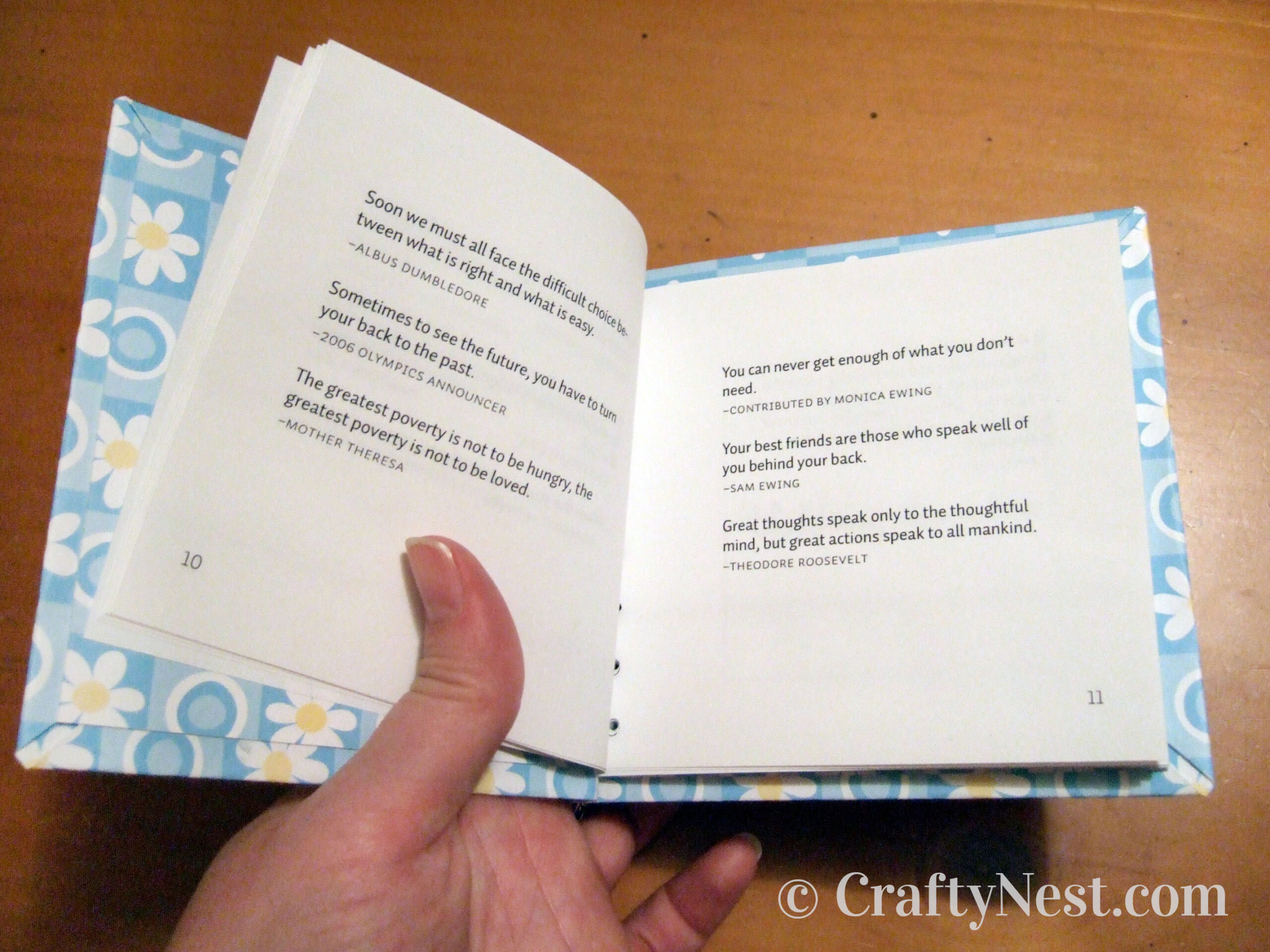 open-diy-mini-bound-books-crafty-nest Handmade mini bound books, open, photo