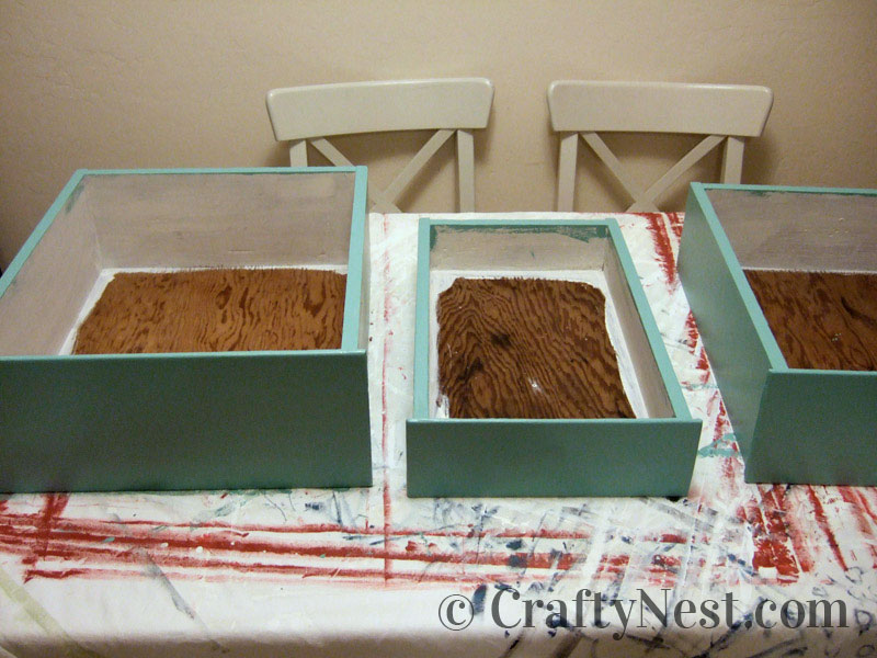 outer-color-diy-salvaged-drawers-modular-bookcase-crafty-nest Outsides painted mint color, photo