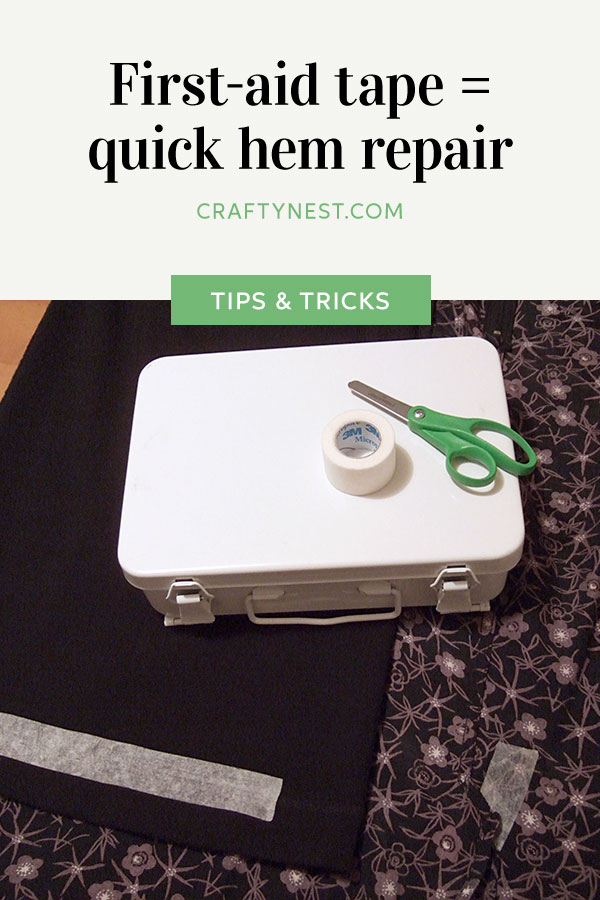 pinterest-first-aid-tape-quick-hem-repair-crafty-nest Crafty Nest first aid tape quick hem repair Pinterest photo