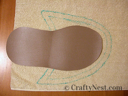 DSCF3455-diy-spa-slippers-crafty-nest Expanded design drawn around template, photo