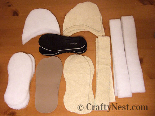 DSCF3463-diy-spa-slippers-crafty-nest All the cut pieces, photo