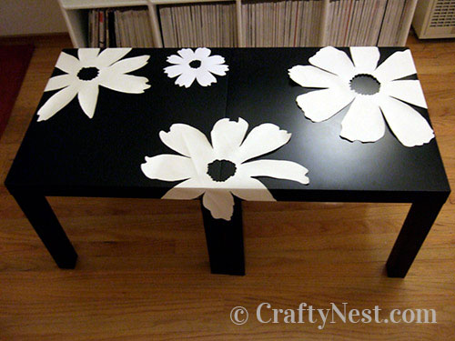 DSCF3845-bamboo-veneer-ikea-lack-tables-crafty-nest Tape all flowers to tables, photo