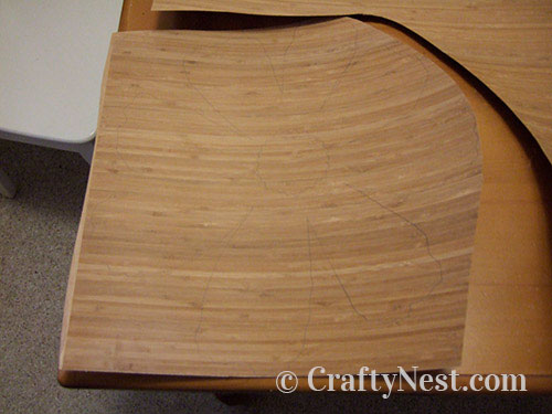 DSCF3853-bamboo-veneer-ikea-lack-tables-crafty-nest Cut loosely around the pattern, photo