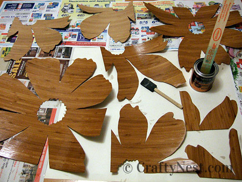 DSCF3863-bamboo-veneer-ikea-lack-tables-crafty-nest Paint on the polyurethane, photo