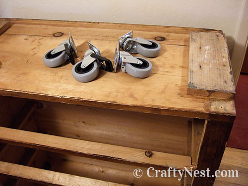 DSCF4572-old-dresser-rolling-toolbox-crafty-nest Bottom of dresser with casters, photo