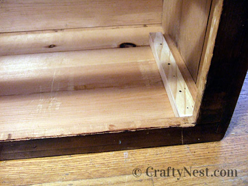 DSCF4583-old-dresser-rolling-toolbox-crafty-nest Wooden guide rail added at top, photo