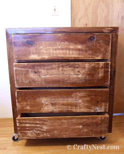 DSCF4586-old-dresser-rolling-toolbox-crafty-nest Remove handles and sand, photo