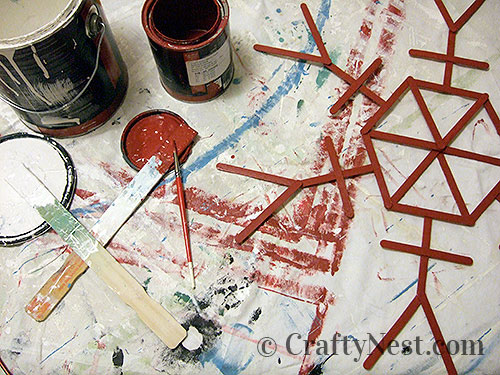 DSCF5133-giant-craft-stick-snowflakes-crafty-nest Painting the craft-stick snowflakes, photo