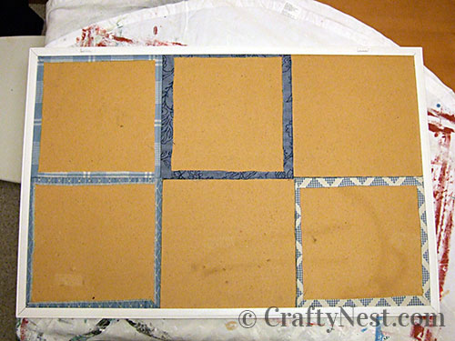DSCF5477-diy-salvaged-patchwork-bulletin-board-crafty-nest Insert the six pieces in the frame, photo