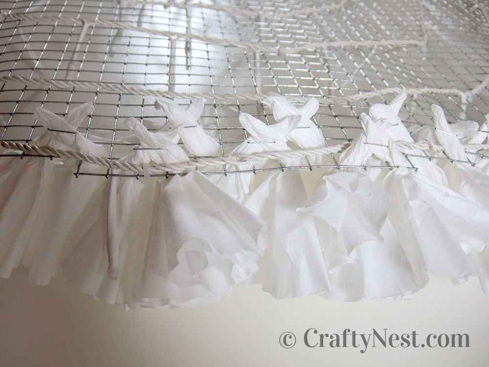 DSCF7899-coffee-filter-snowball-wall-light-crafty-nest Coffee filters stapled together through mesh, photo