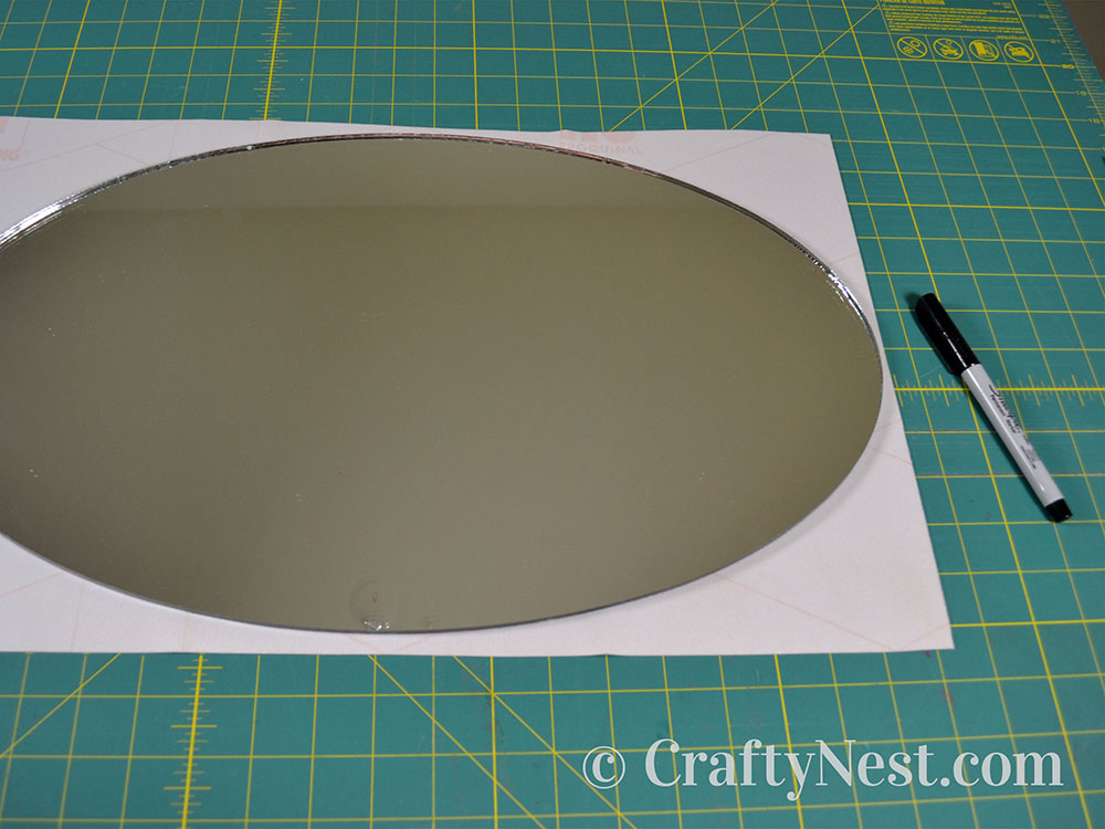 DSC_0010-beaded-glass-framed-mirror-crafty-nest Trace the mirro onto backing, photo