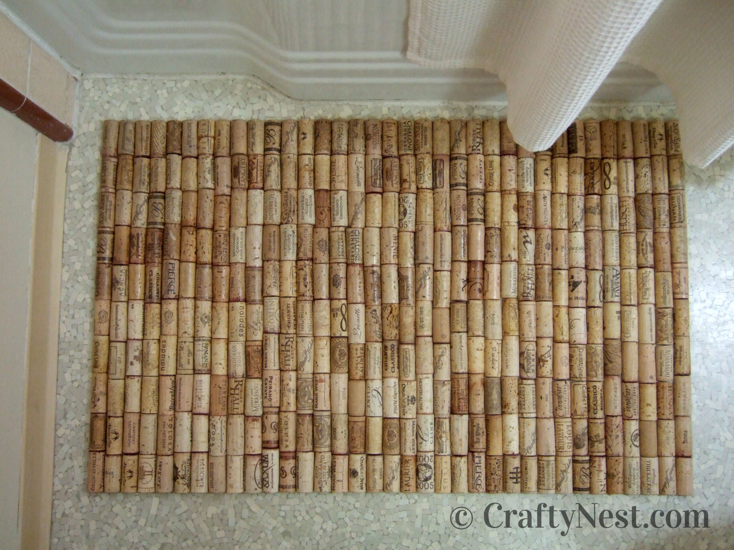 after-sealing-wine-corks-test-crafty-nest Wine cork bath mat after being sealed, photo