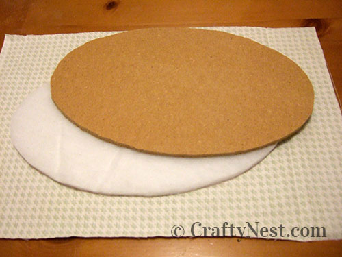 cut-fabric-ugly-plastic-mirror-cork-board-crafty-nest Cut out the batting, photo