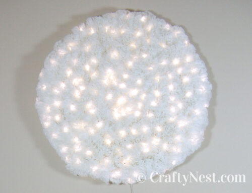 DIY coffee filter snowball wall light