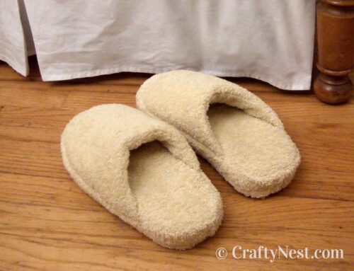 Old flip-flops + bath towel = DIY spa slippers