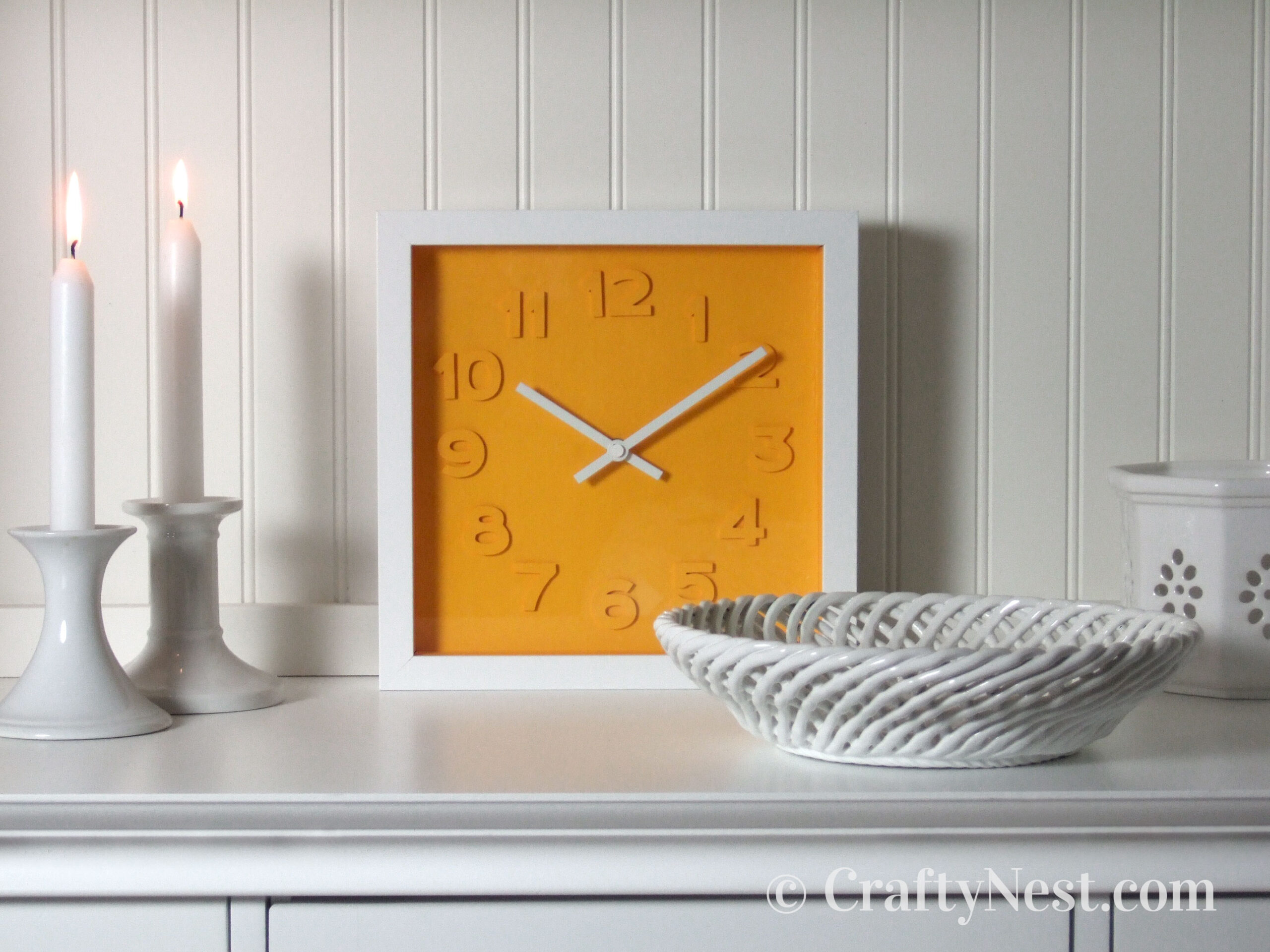 hero-embossed-numbers-clock-crafty-nest Square embossed-numbers clock, photo