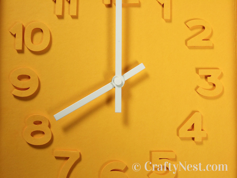 howto13-embossed-numbers-clock-crafty-nest Adhere white circle to the open nut, photo