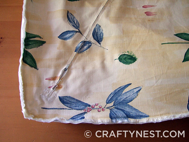 DSCF0775-reupholster-an-ottoman-crafty-nest Sew on bottom of cushion cover, photo