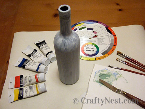 DSCF4206-van-gogh-wine-bottle-crafty-nest Paints and brushes for painting, photo