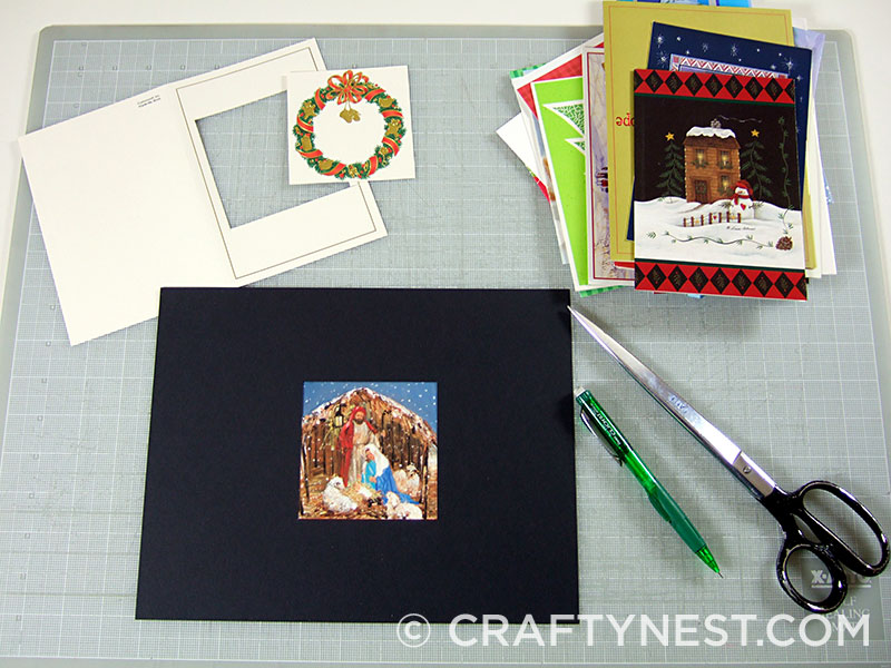 DSCF7787-recycled-Christmas-card-advent-calendar-crafty-nest Trace stencil onto cards, photo