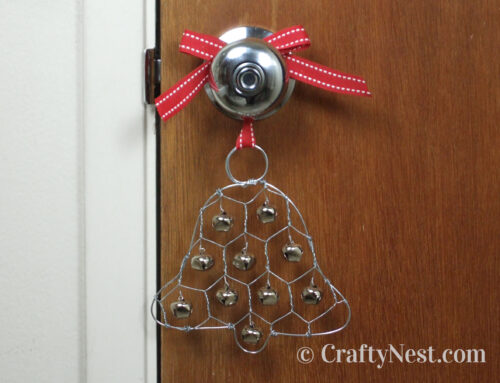 DIY chicken wire jingle bell ornament