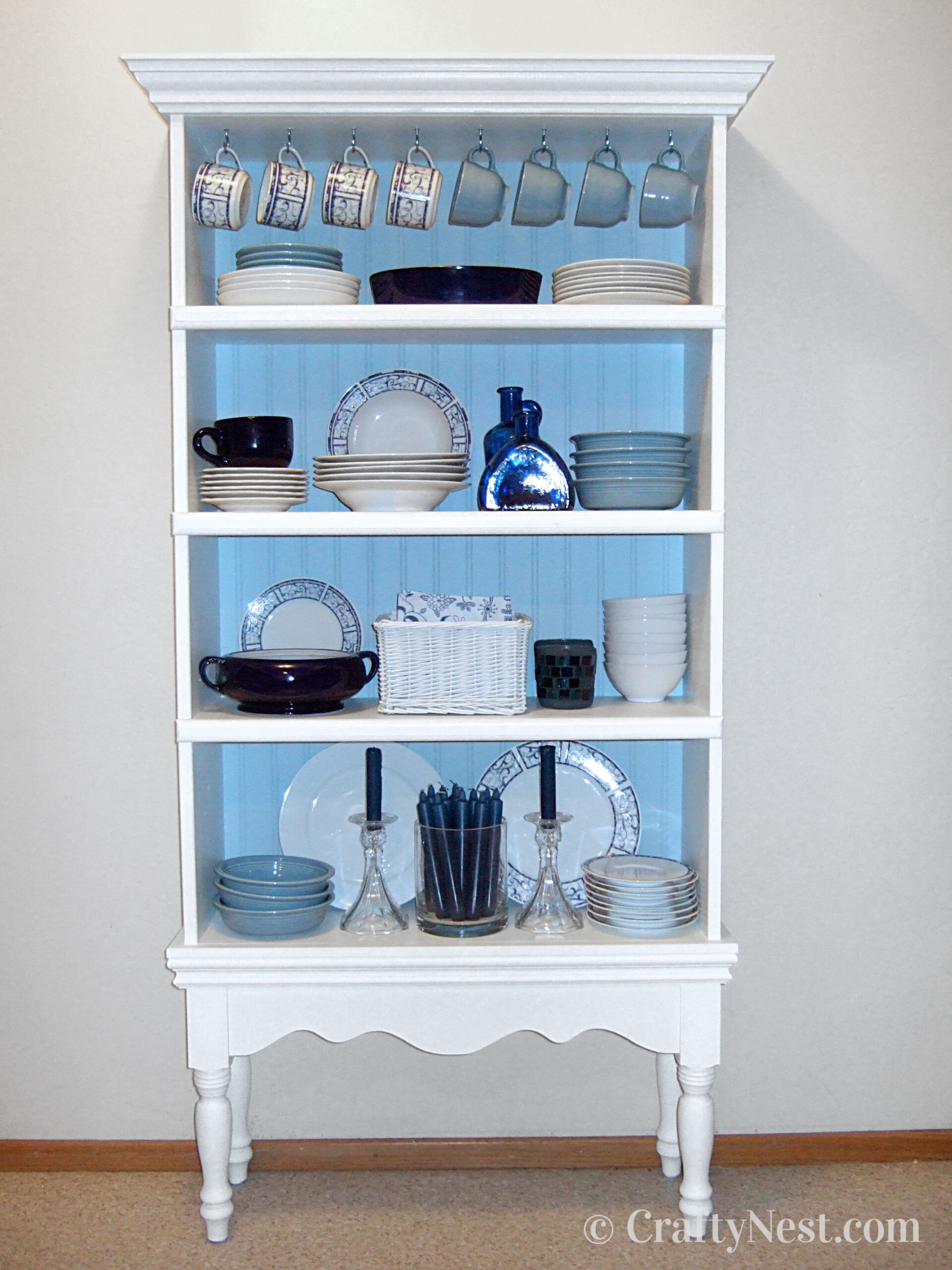 hero-plain-bookshelf-fancy-china-cabinet-crafty-nest Fancy bookshelf with dishes, photo