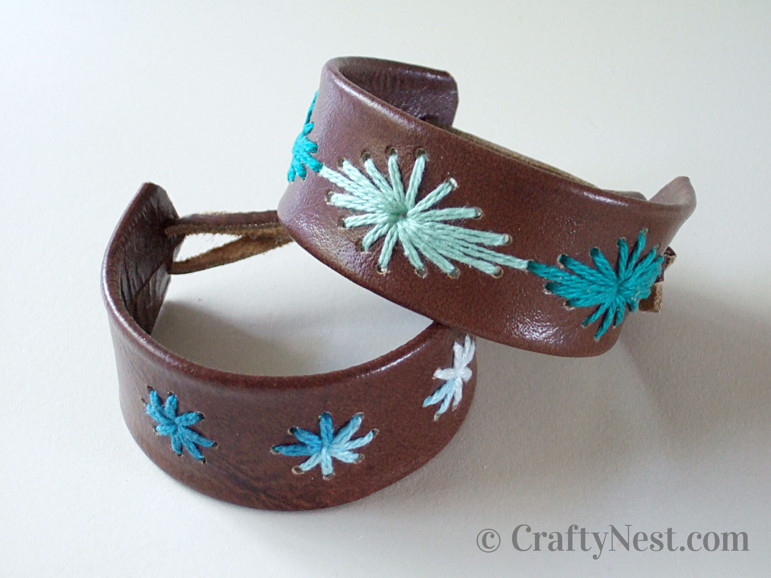 hero-stitched-leather-bracelets-crafty-nest Stitched leather bracelets, photo