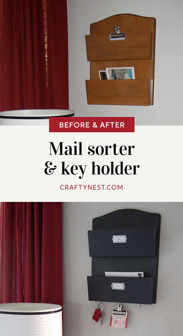 pinterest-letter-bin-makeover-crafty-nest Crafty Nest mail sorter and key holder Pinterest image