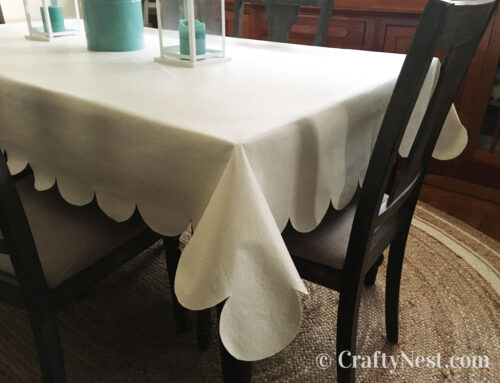 DIY no-sew scalloped tablecloth