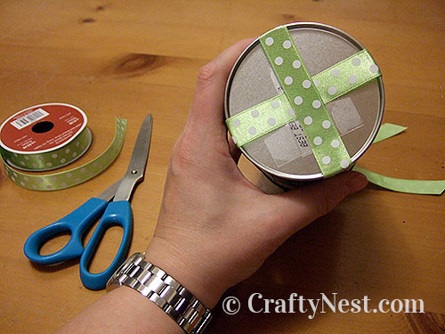 DSCF5197-reusable-wrapped-gift-canisters-crafty-nest Tape the other side of ribbon to the bottom, photo