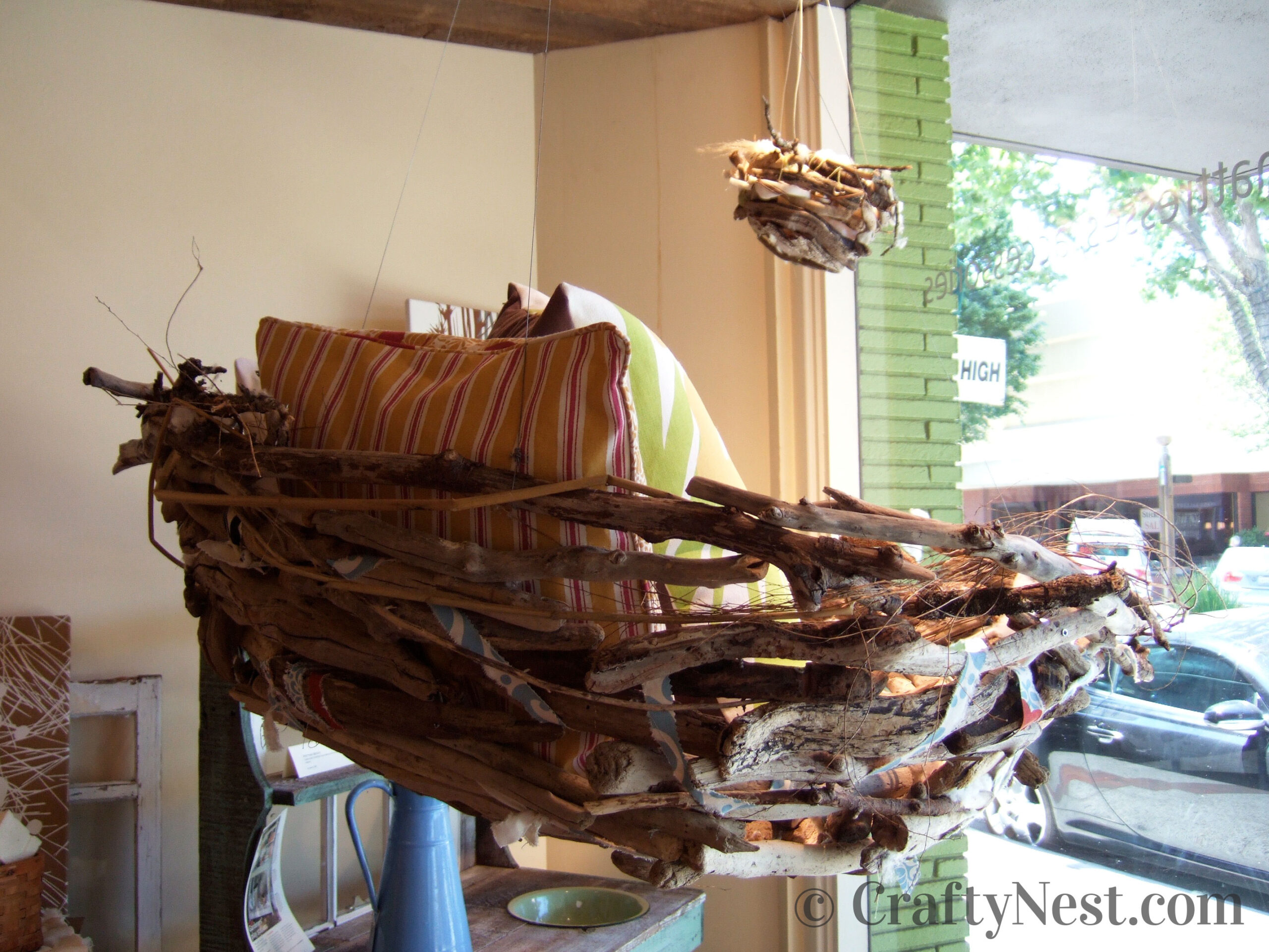 nest-neighborhood-tour-of-crafty-stuff-crafty-nest Giant handmade wooden bird nest, photo