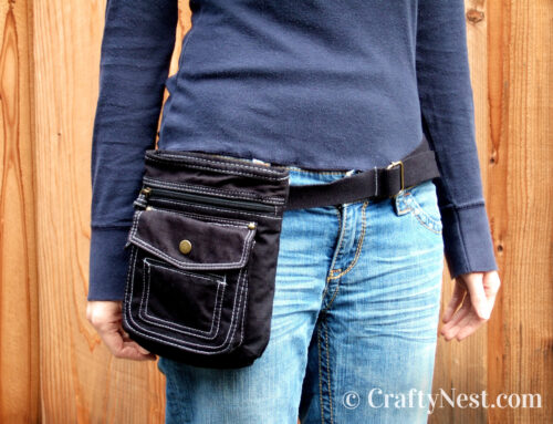 Small thrift store purse = DIY belt bag