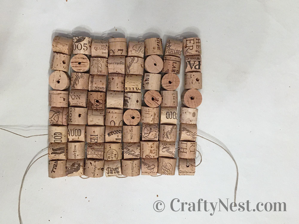 step10-woven-wine-cork-trivet-crafty-nest Thread the string in the opposite direction, photo