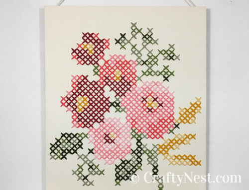 DIY giant cross-stitch on a canvas