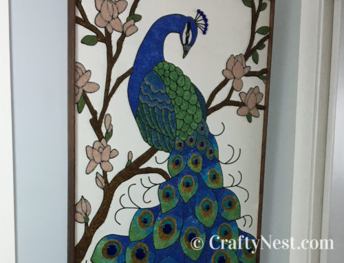 DIY peacock gravel mosaic art